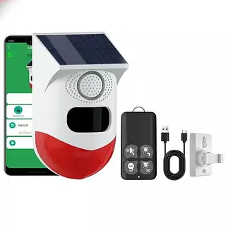Alarma Sensor Con Sirena Exteriores Panel Solar Wifi Tuya