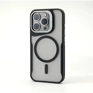 Case Magsafe Negro Mate Soporte Camara Iphone 16pro+