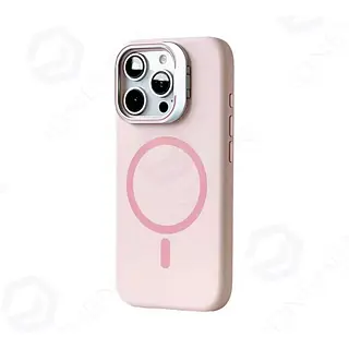 Case Diseño Silicona Magsafe Soporte Rosado Iphone 16pro+