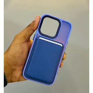 Case Magsafe Tarjetero En Cuero Lila Iphone 16pro