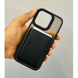 Case Magsafe Tarjetero En Cuero Negro Iphone 14