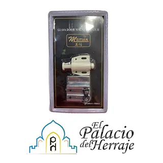 Bisagra Vidrio Sencilla Acero Con Iman Y Pulsador