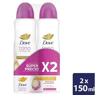 Desodorante Dove Spray Orquídeas 2x1