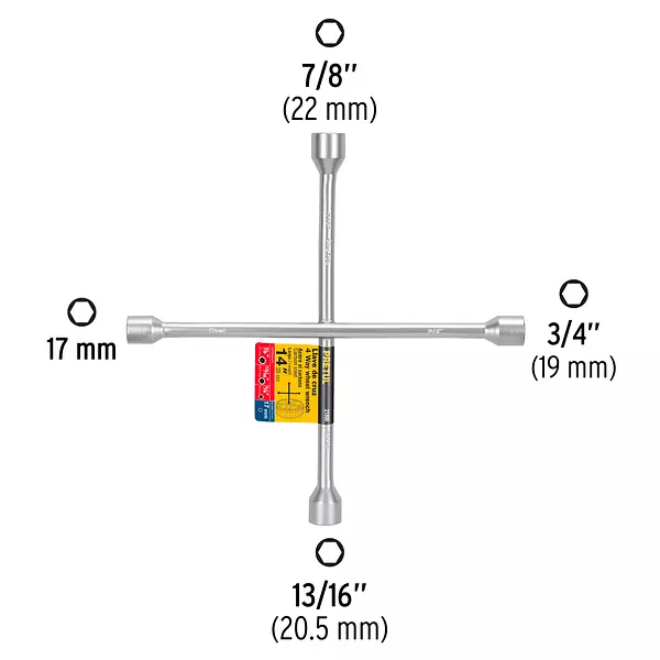 Llave De Cruz Para Automóviles Y Camionetas, 14" Pretul