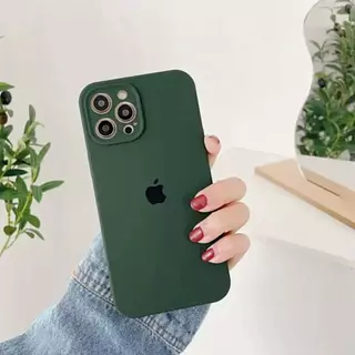 Silicon Case Verde Protector Cámaras Iphone 15pro+