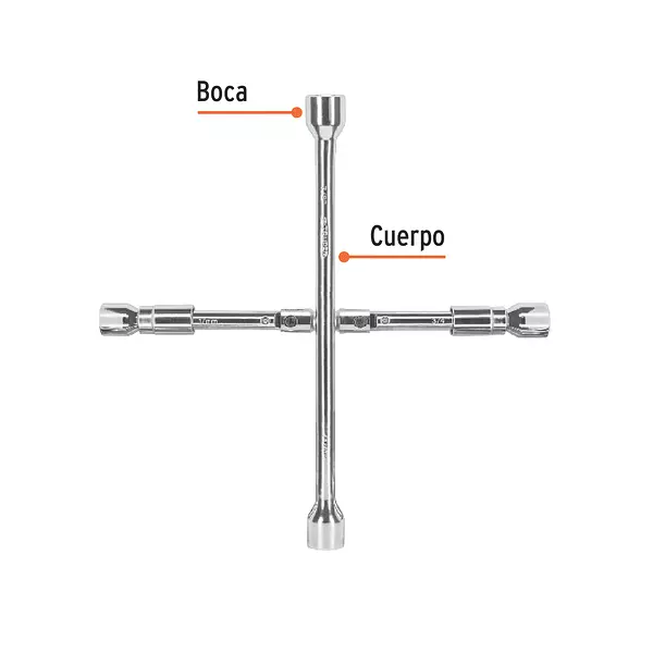 Llave De Cruz 14" Plegable Pulida Y Cromada, Truper