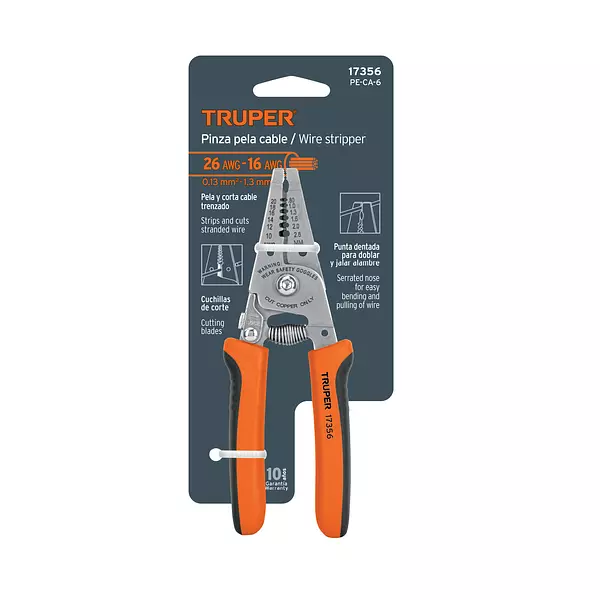 Pinza 6" Pela Cables, 26 A 16 Awg, Truper