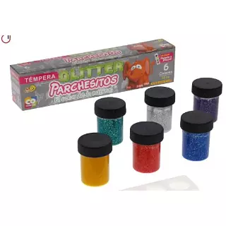 Tempera X6 Glitter Parchesitos