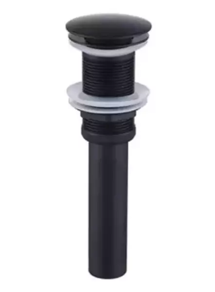 Desague Lavamanos Push Negro Con Tapon Grande 20 Cm