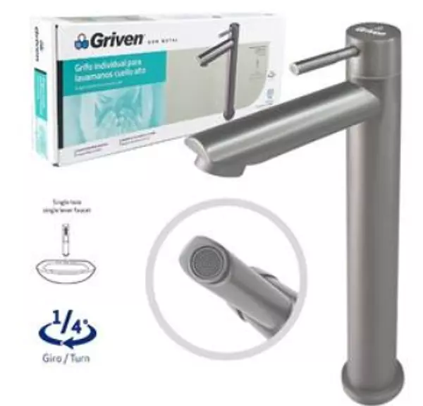 Grifo Individual Para Lavamanos Cuello Alto