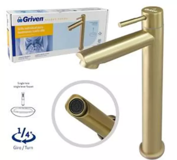 Grifo Individual Para Lavamanos Cuello Alto