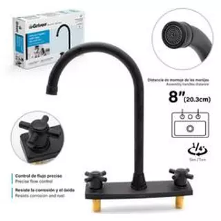 Grifo Para Fregadero Doble Manija Tipo Cuello Alto