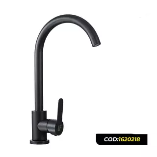 Llave Monocontrol Fija Negra Manija Gruesa