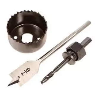 Sierra Y Broca P/Instalar Chapa 3pcs