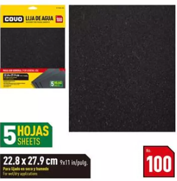 Lija De Agua Grano 100 - 5 Pza