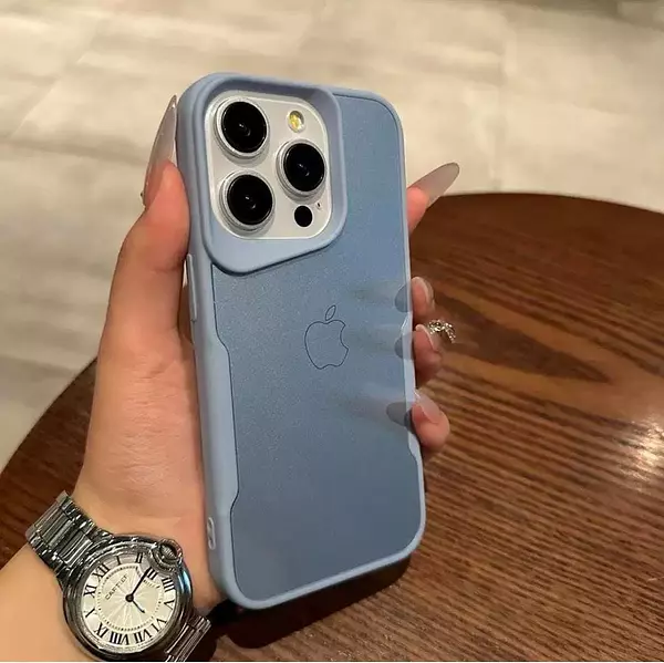 Case Protector De Camaras Azul Claro Iphone 15pro+