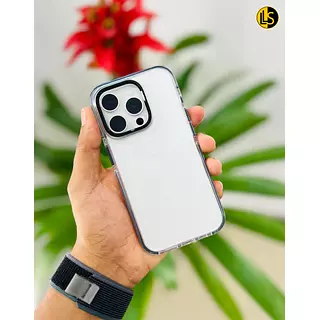 Case Transparente Borde Negro Iphone 15pro+