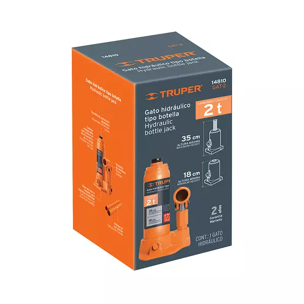 Gato Hidráulico De Botella De 2 Ton, Truper