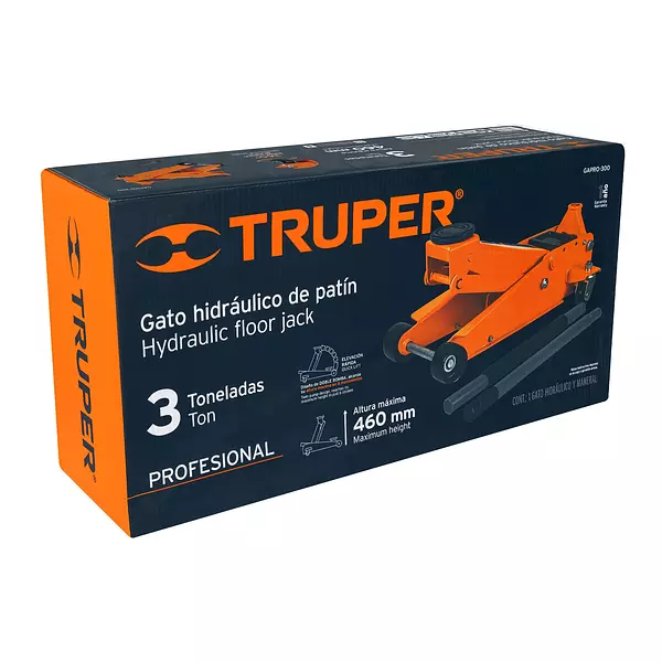 Gato Hidráulico De Patín 3t Profesional, Elev Rápida, Truper