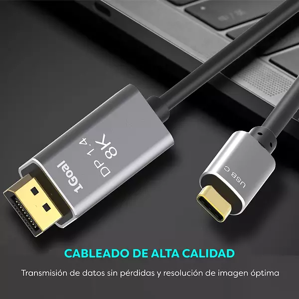 Cable Usb Tipo C A Displayport De 2mts