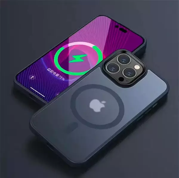 Case Magsafe Azul Mate Iphone 12pro+