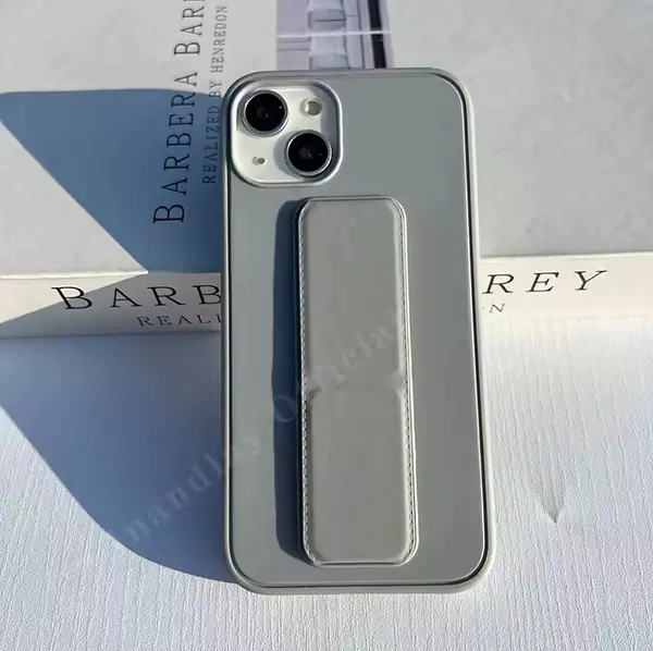 Case Diseño Correa Soporte Magnetico Gris Iphone 15pro+