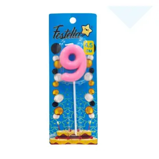 Vela 4.5cm Rosado Numero 9