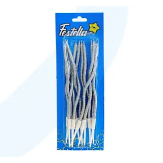 Vela Escarchada Plateada X12