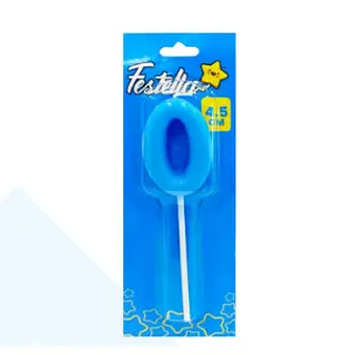 Vela 4.5cm Numero 0 Azul