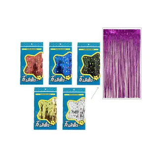 Cortina De Fiesta Estampada Estrella Surtida 2mx1m