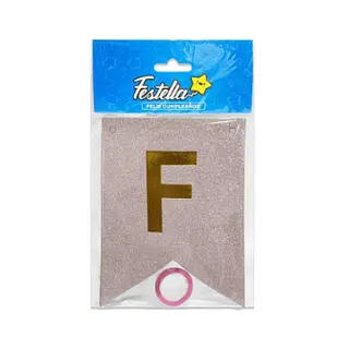 Banderin Feliz Cumpleaños Escarchado Rosado