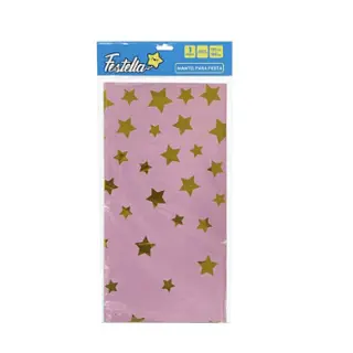 Mantel De Fiesta Estrellas Rosado