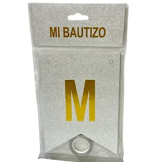 Banderin Escarchada Mi Bautizo Plateada