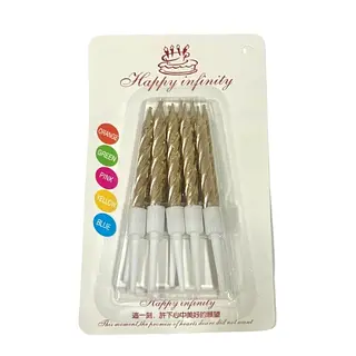 Vela Metalizada Blister Pequeña Oro Rosa