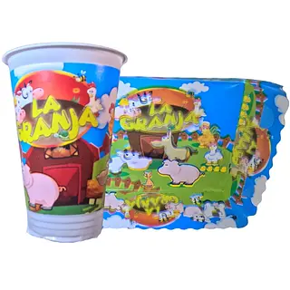 Platos Y Vasos Para Fiesta De La Granja