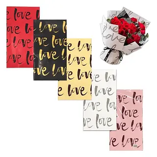 Papel Crepe Para Ramos De Rosas Estampado Love
