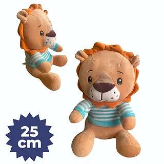Peluche De Leon Con Camiseta De Rayas Azul A2350-30
