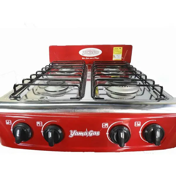 Estufa De Mesa Yamagas 4 Puestos Rojo Gas Propano