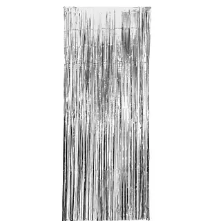 Cortina De Tiras Plateada