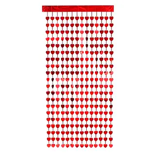 Cortina De Corazon Rojo