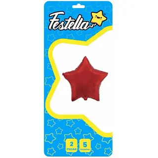 Globo Estrella Rojo 5'' X2