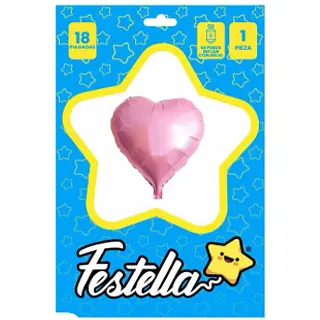 Globo Corazon Rosado Carton 18''
