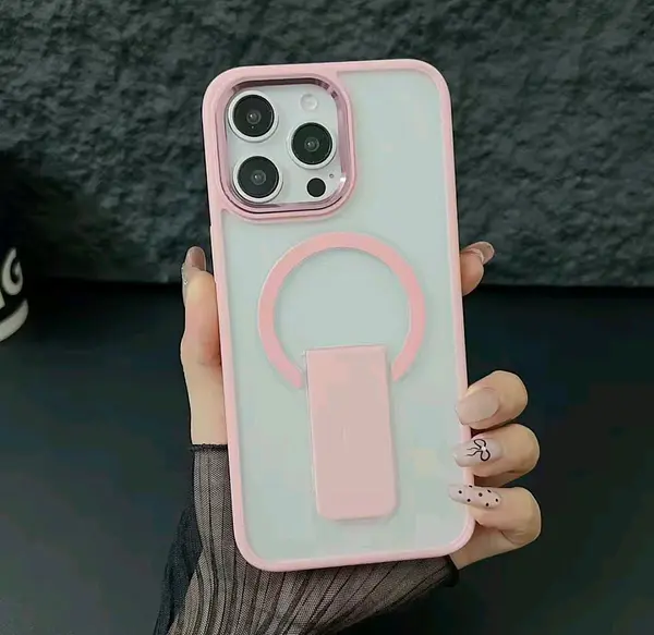 Case Magsafe Mate Soporte Rosado Iphone 16pro+