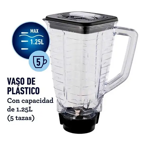 Licuadora Oster Kaliman Vaso Plástico Color Negro