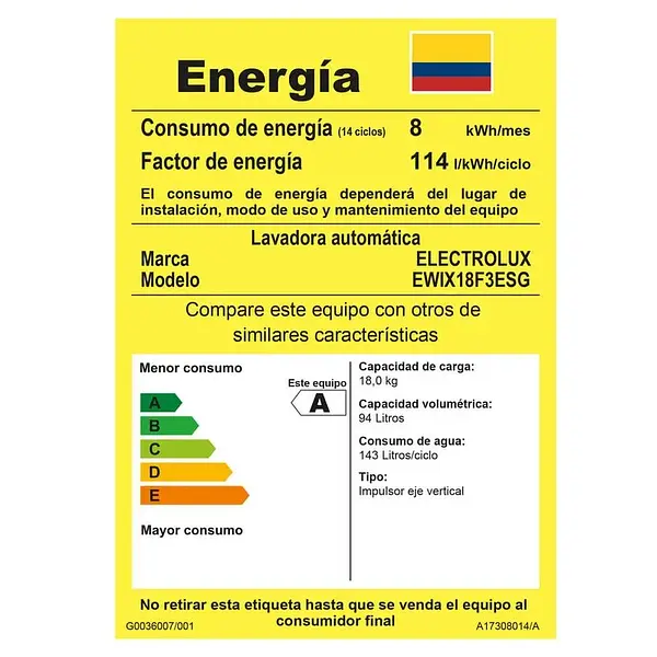 Lavadora Electrolux 18 Kg Gris