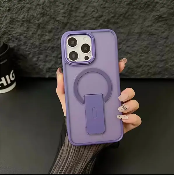 Case Magsafe Mate Soporte Morado Iphone 16pro+
