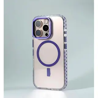 Case Magsafe 360 Soporte Borde Morado Iphone 16pro+