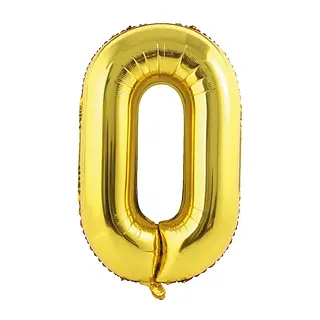 Globo Metalizado Numero 0 Dorado Mate