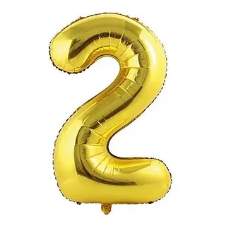 Globo Metalizado Numero 2 Dorado Mate