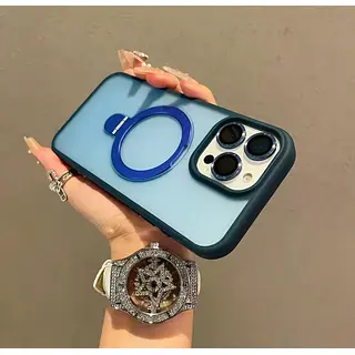 Case Magsafe Azul Mate Protector Cámaras Iphone 16pro